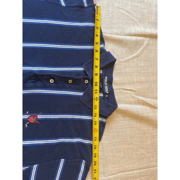 Polo Golf Ralph Lauren XL Striped Golf Polo Shirt Embroidered Golf Clubs - Picture 5 of 7